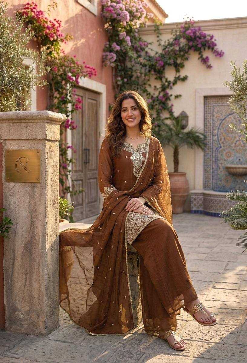 Rangoli Silk Palazzo Suit