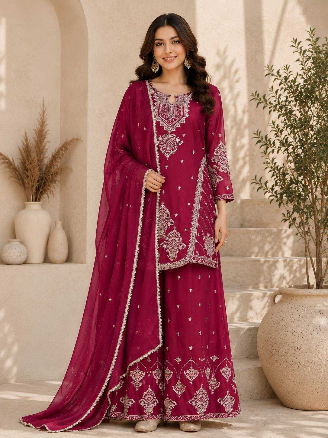 Rangoli Silk Palazzo Suit