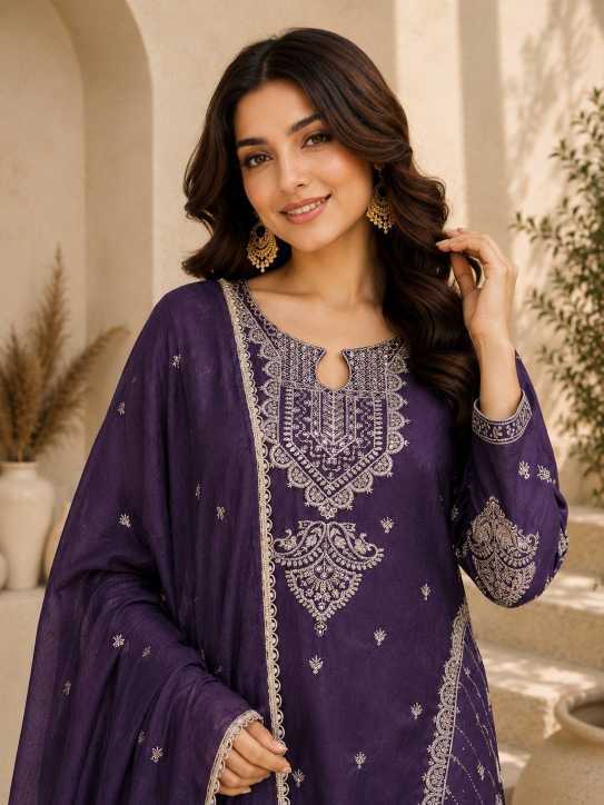 Rangoli Silk Palazzo Suit