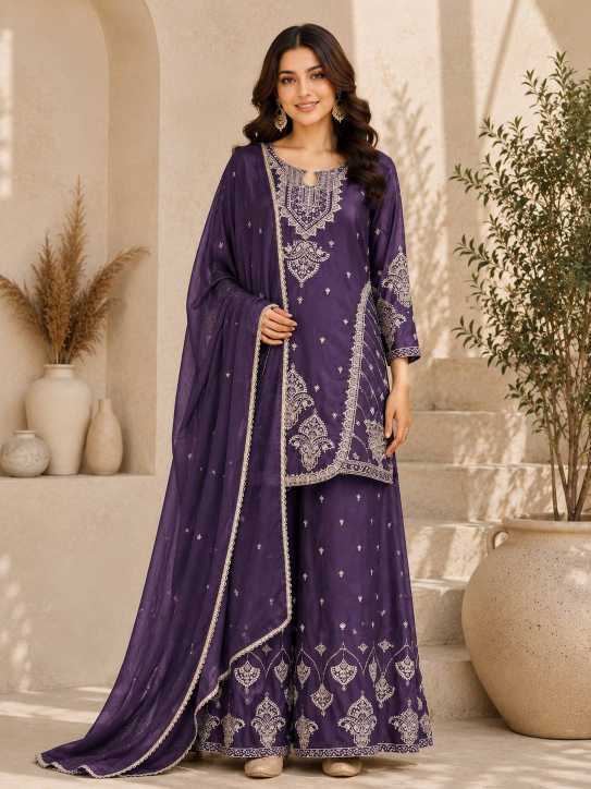 Rangoli Silk Palazzo Suit
