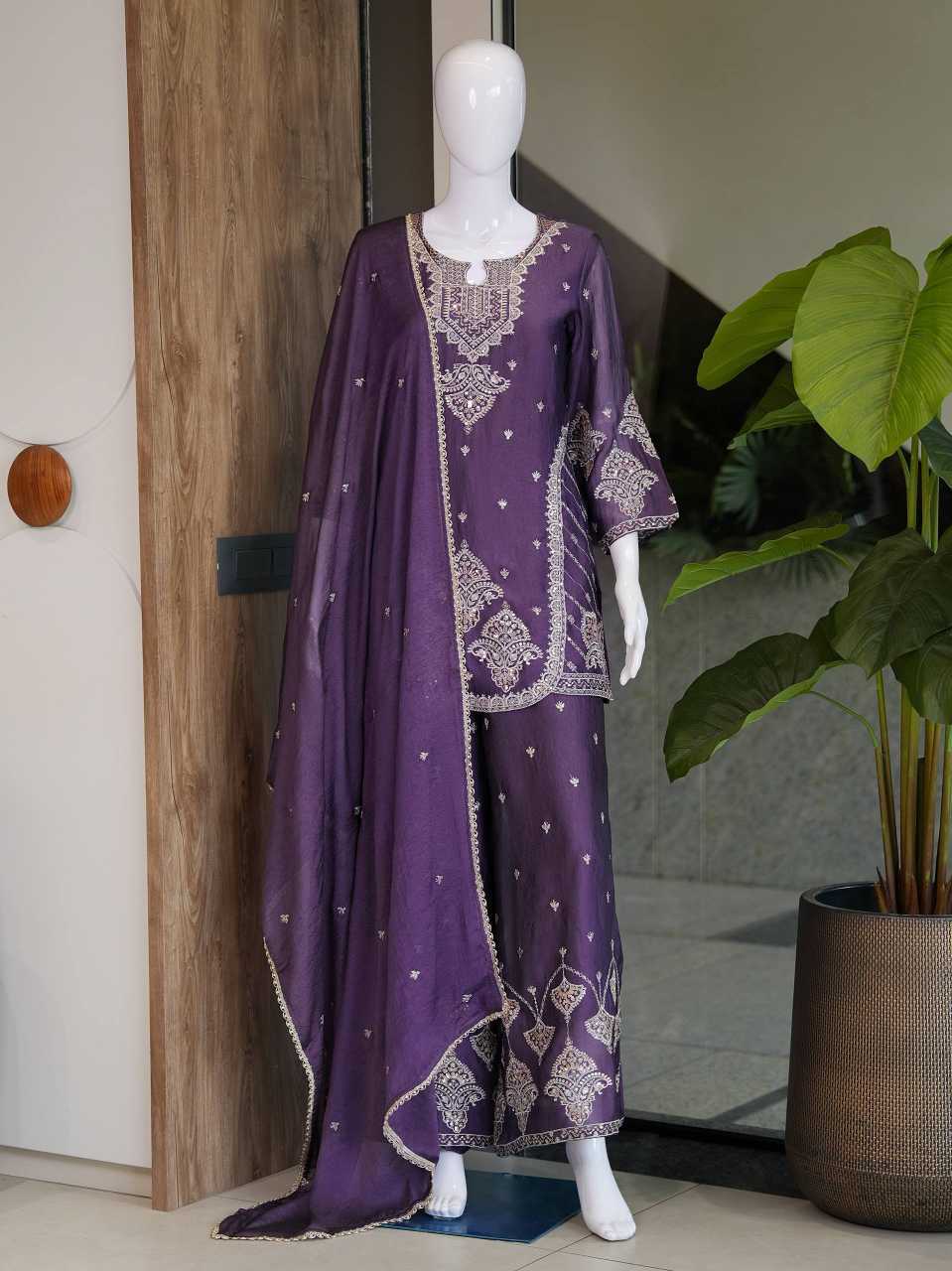 Rangoli Silk Palazzo Suit