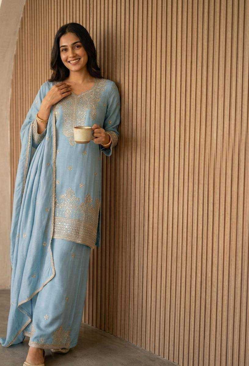 Silk Embroidery Suit