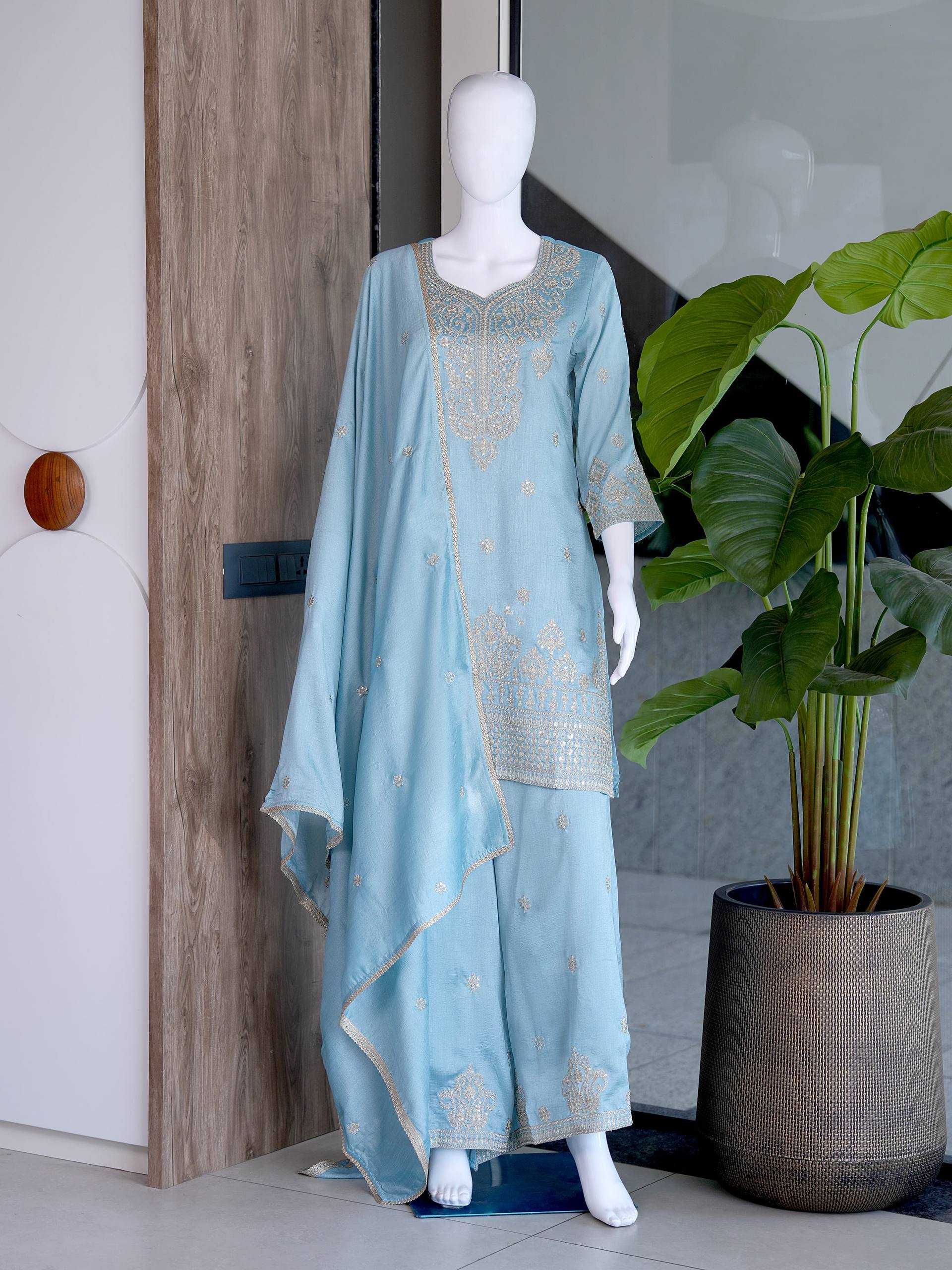 Silk Embroidery Suit