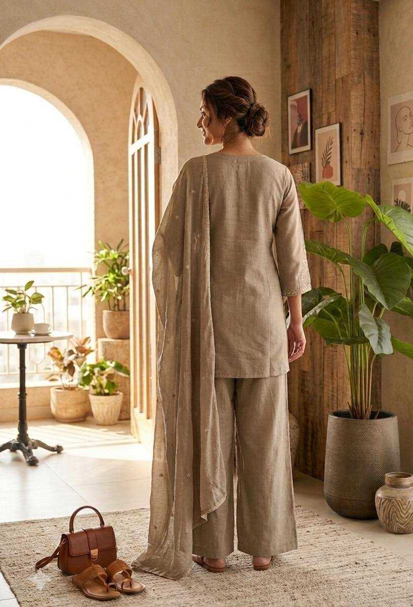 Vichitra Silk Embroidery Suit