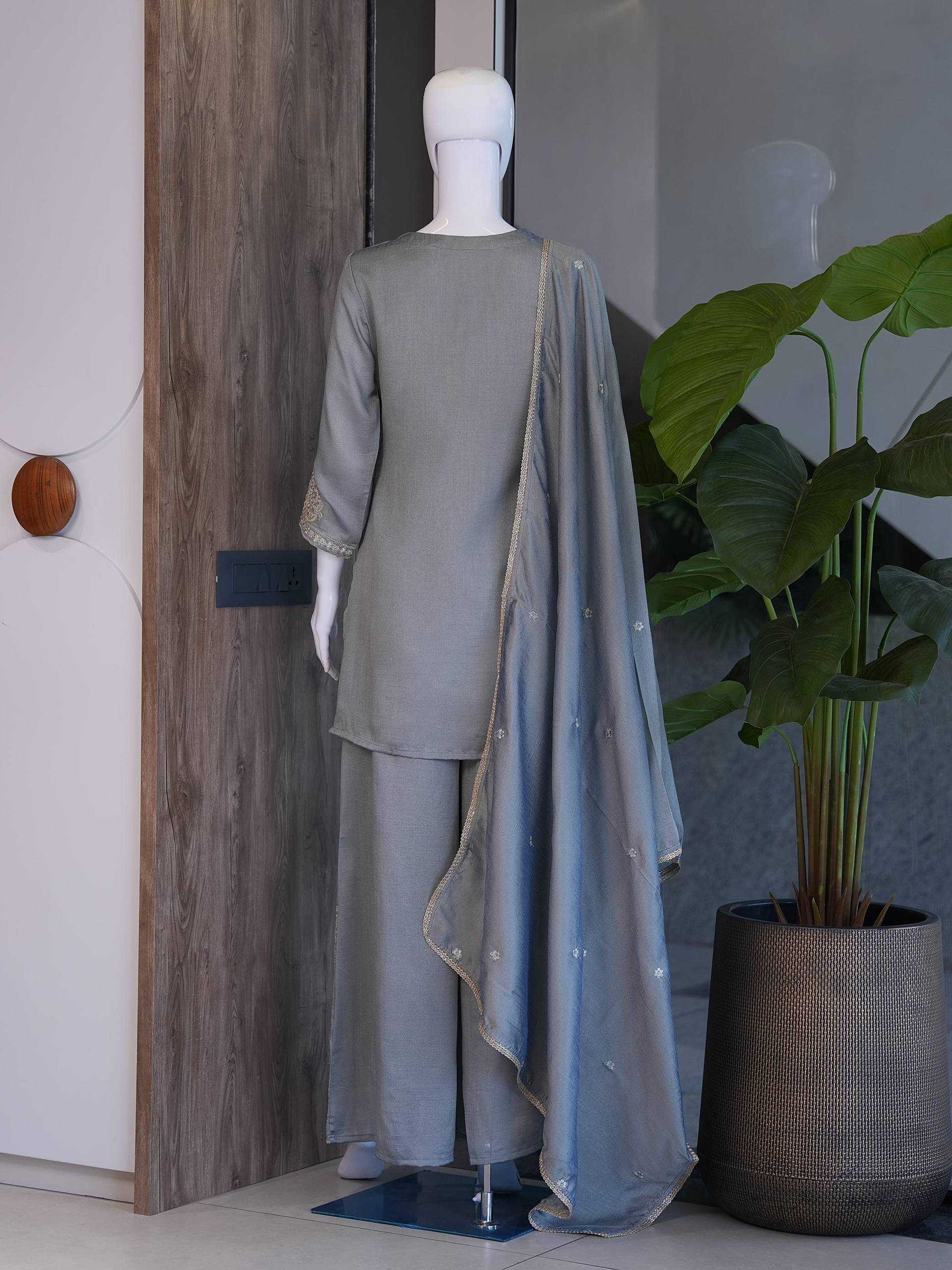 Vichitra Silk Embroidery Suit