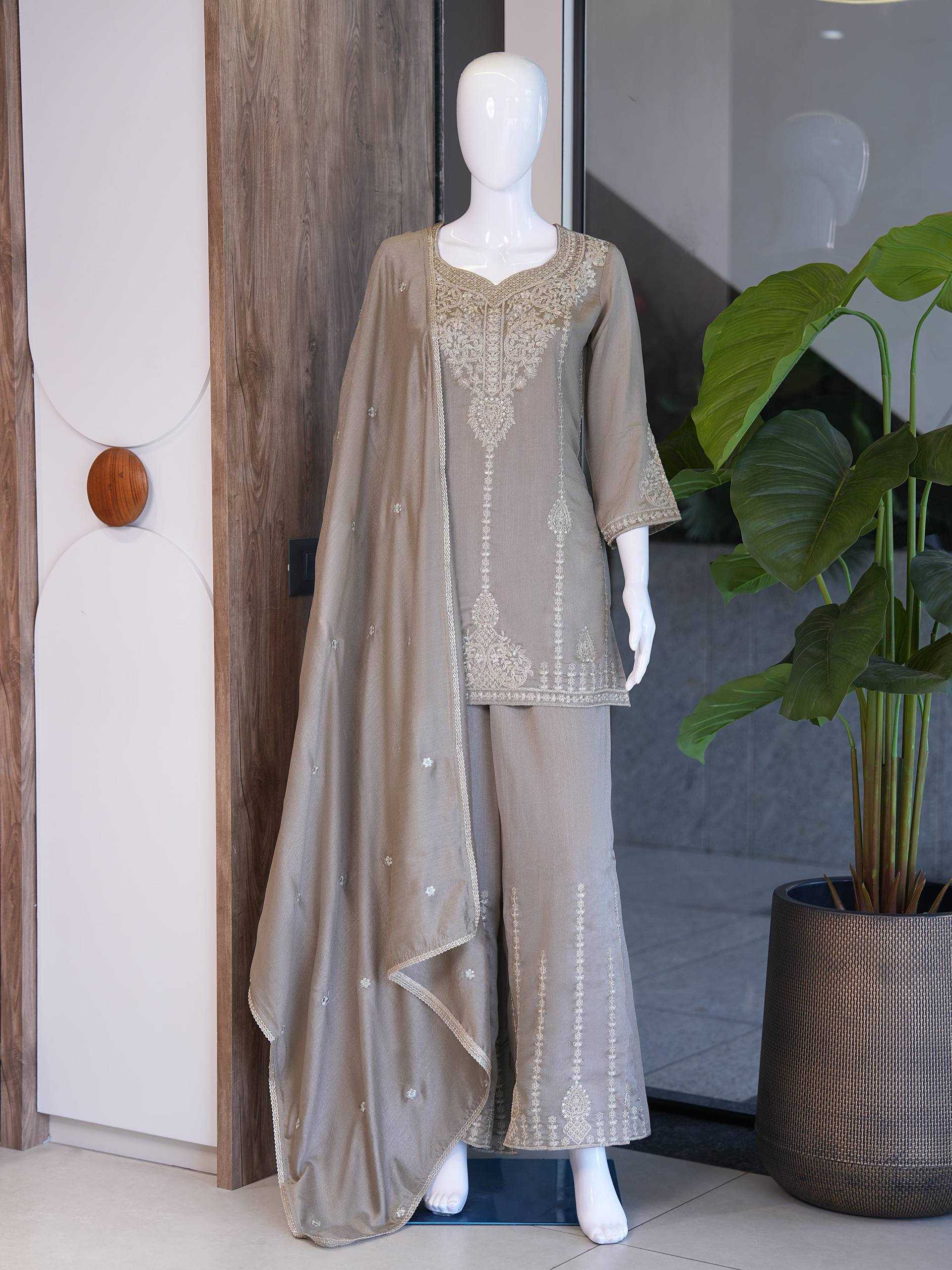 Vichitra Silk Embroidery Suit
