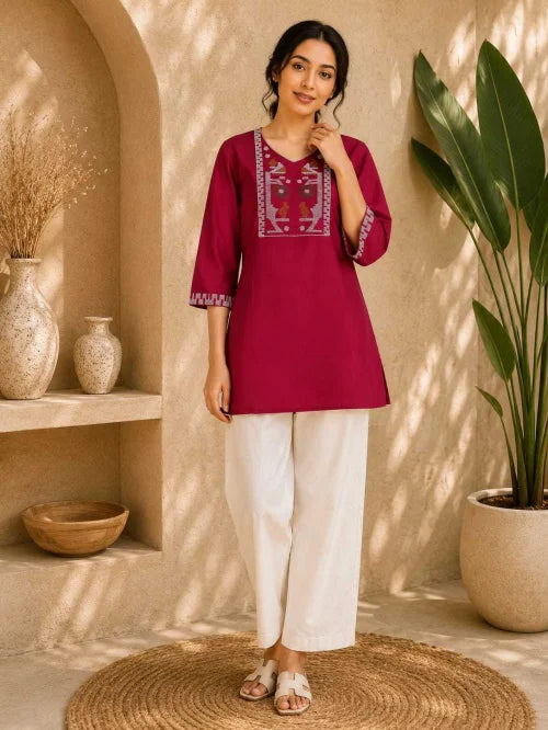 Cotton Co-ord Set in Rani