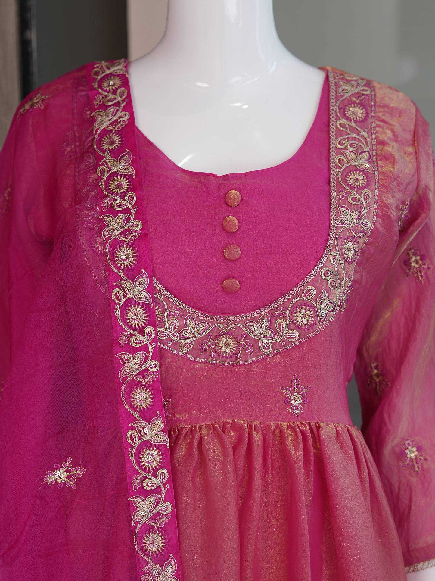 Satin Embroidery Suit