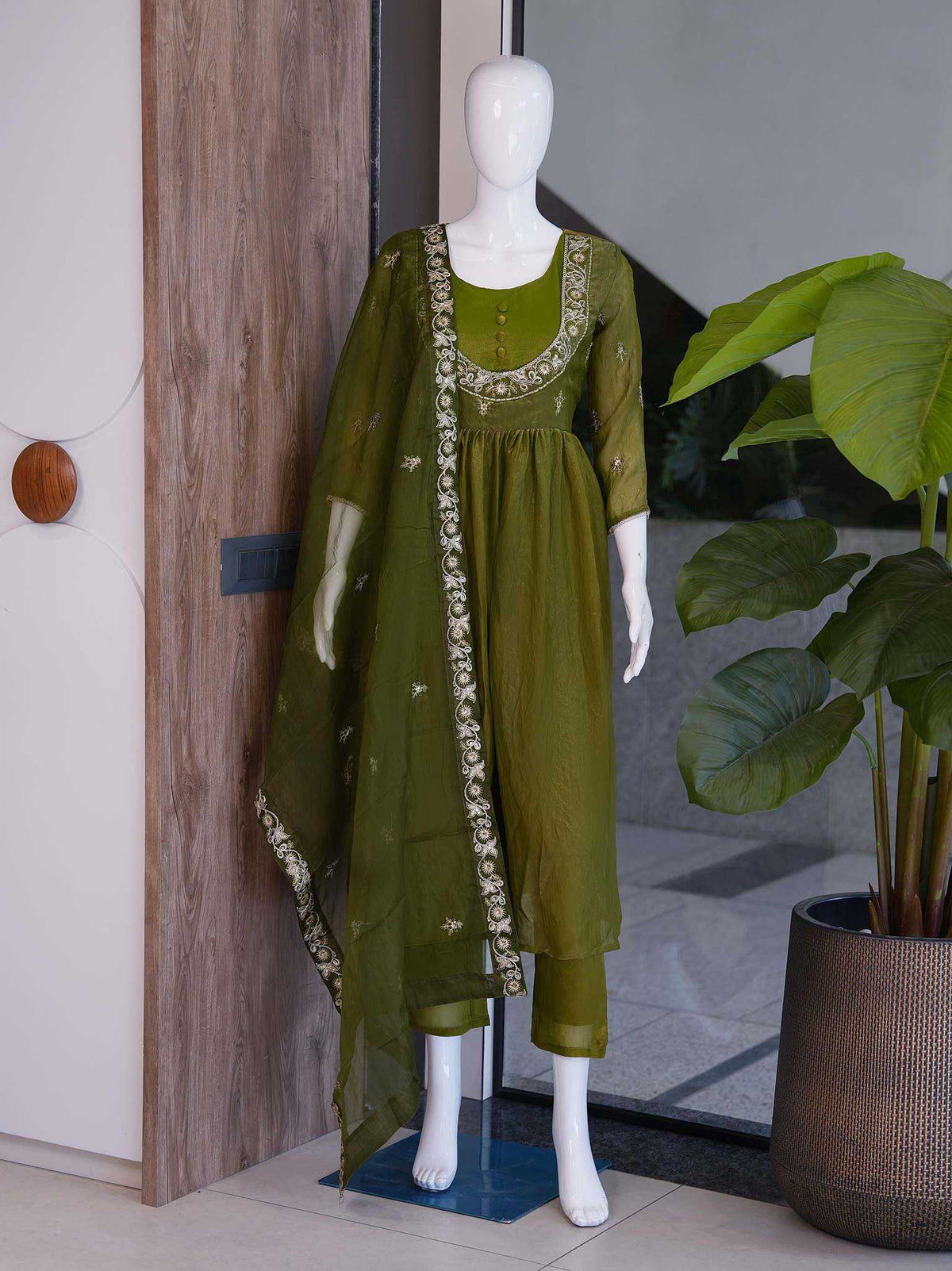 Satin Embroidery Suit