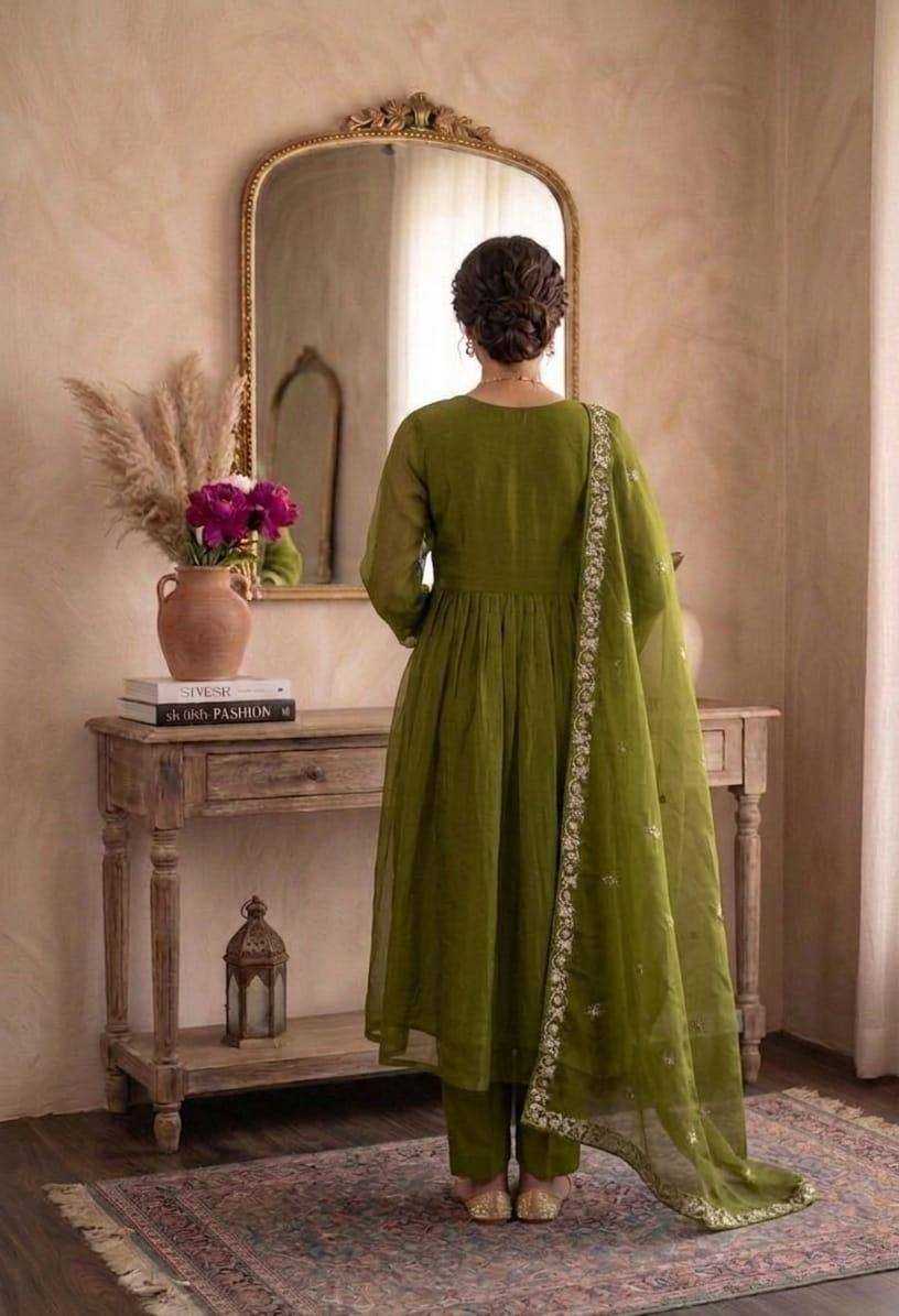 Satin Embroidery Suit