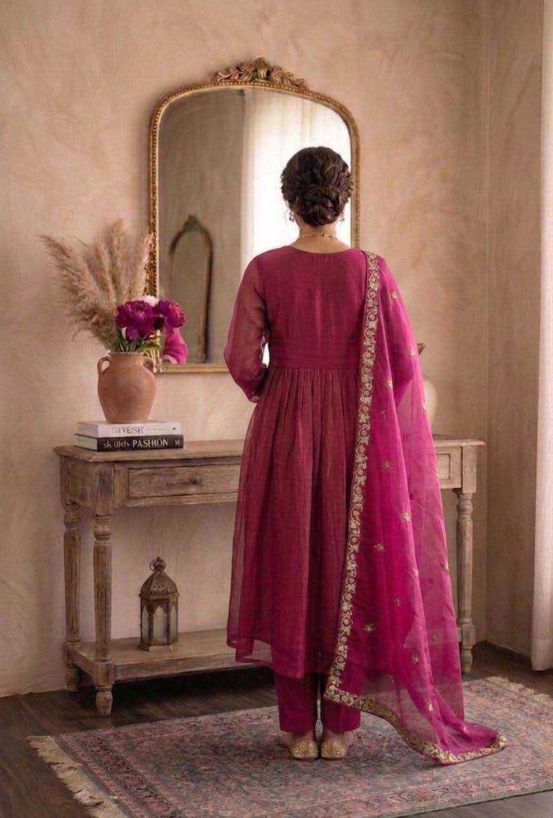 Satin Embroidery Suit