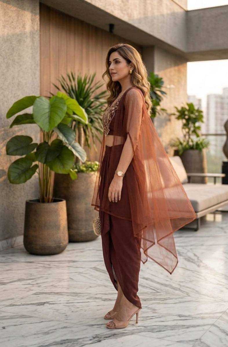 Premium Roman Silk Embroidery Suit