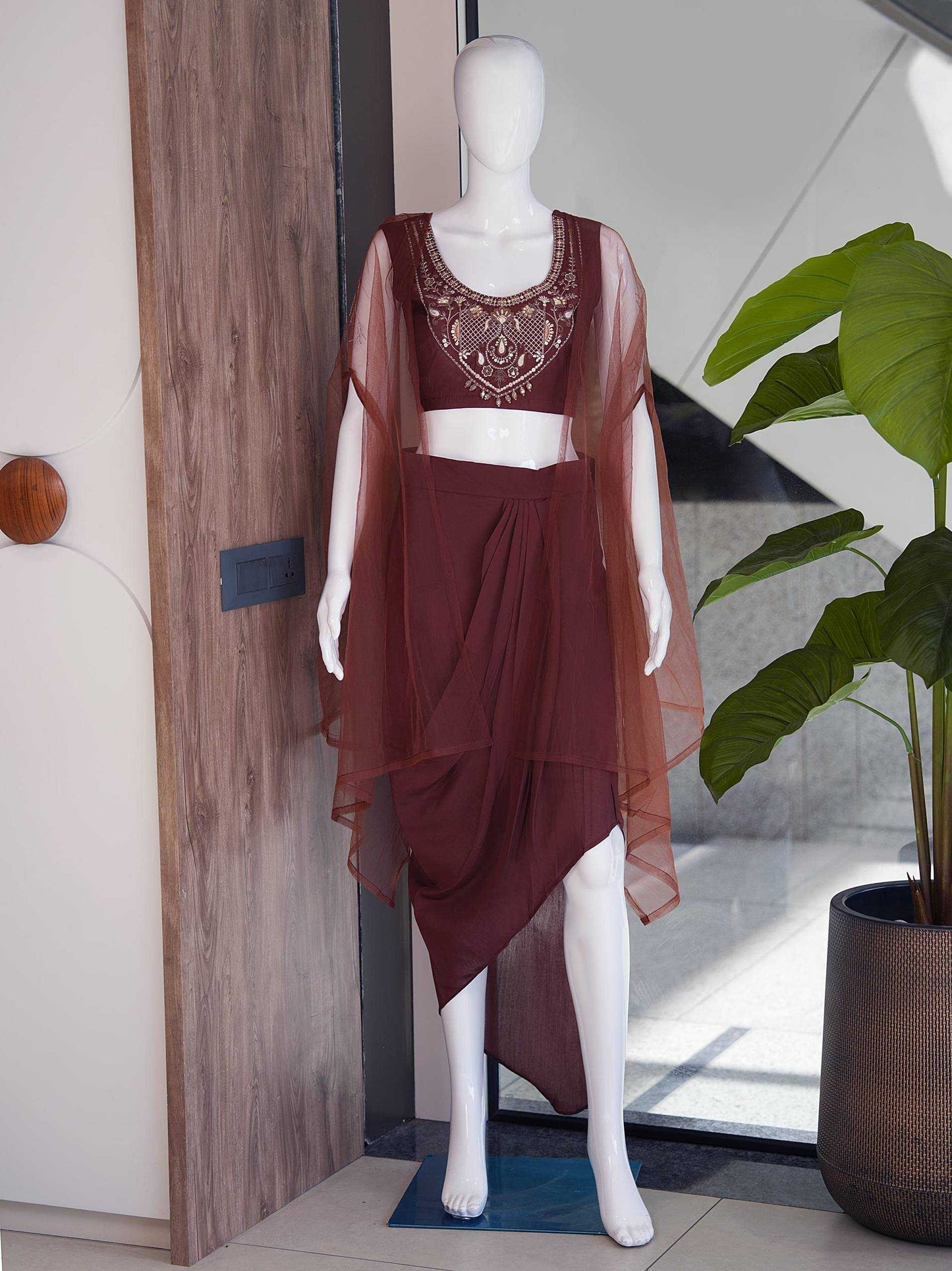 Premium Roman Silk Embroidery Suit