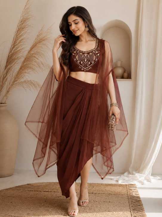 Premium Roman Silk Ladies Suit