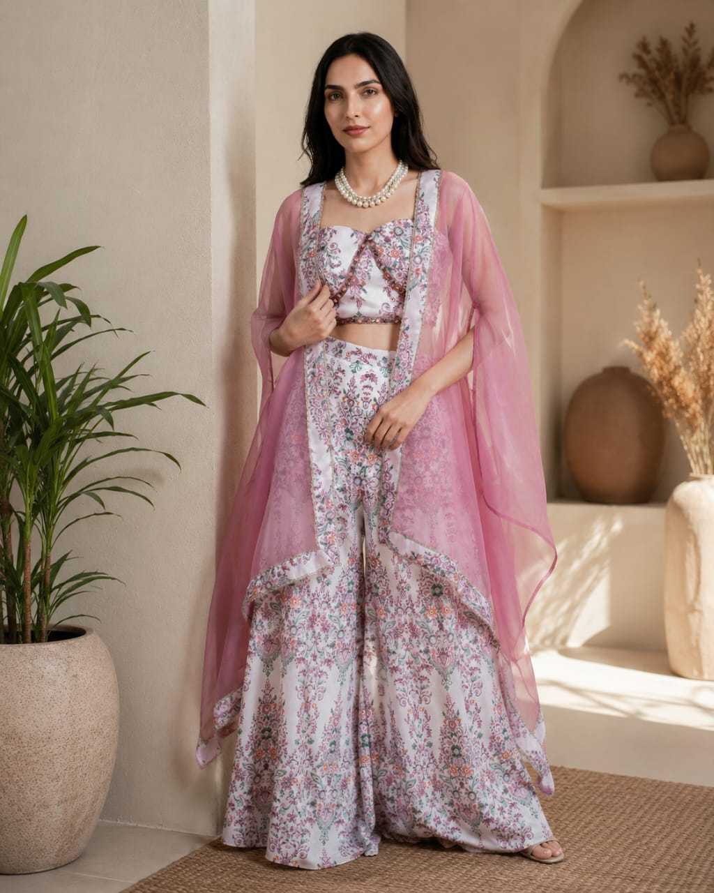 Crepe Indo Western Dress