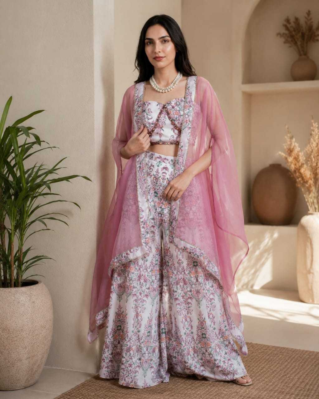Crepe Indo Western Dress