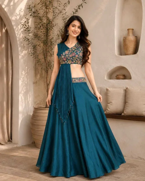 Vichitra Silk Lehenga 065