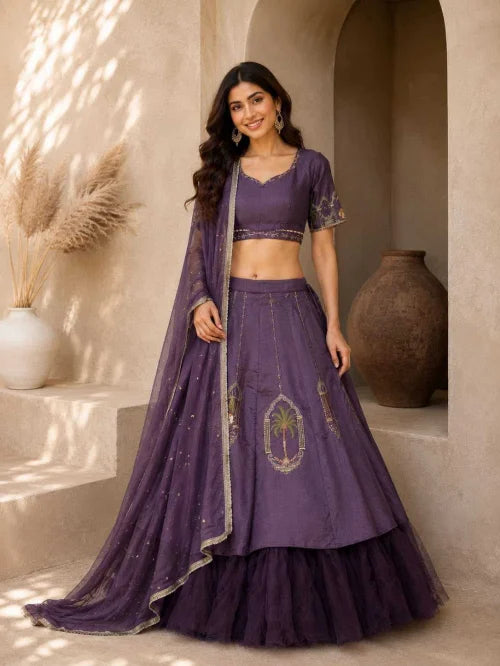 Vichitra Silk Lehenga 068