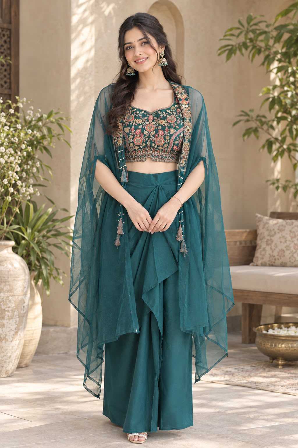 Crepe Indo Western Dress