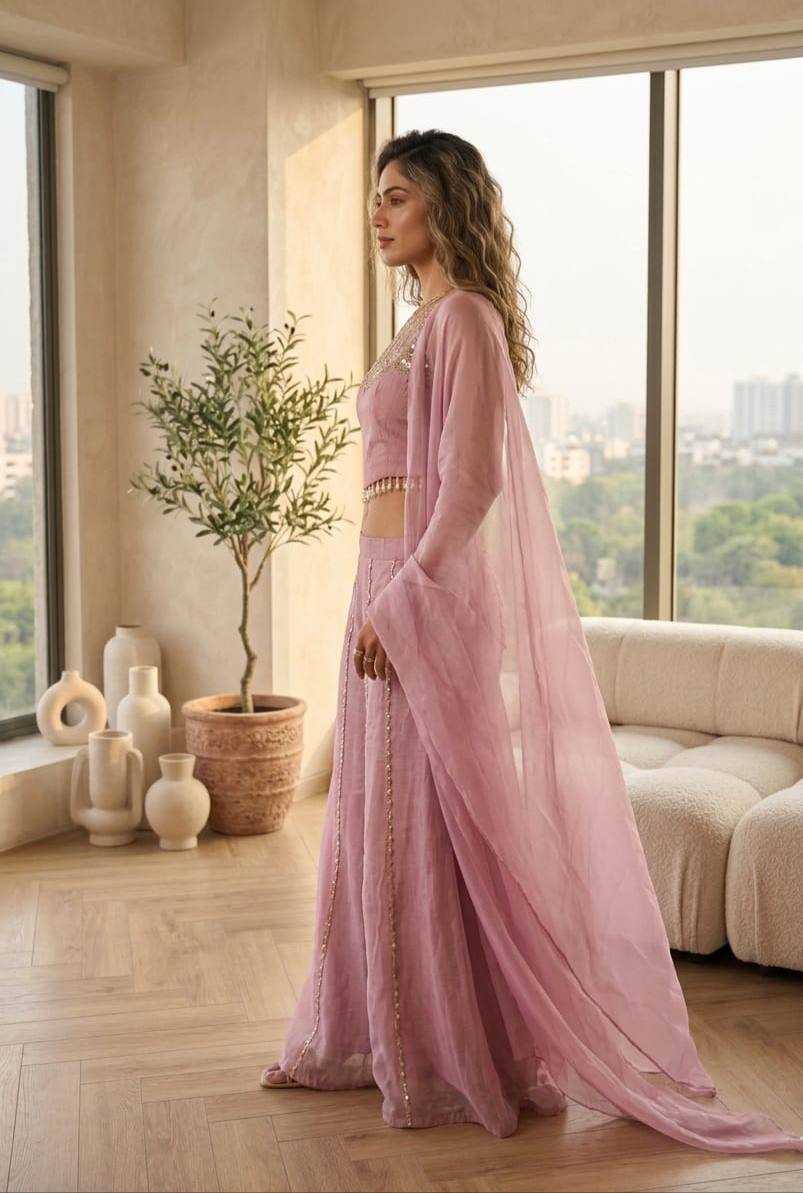 Satin Embroidery Suit