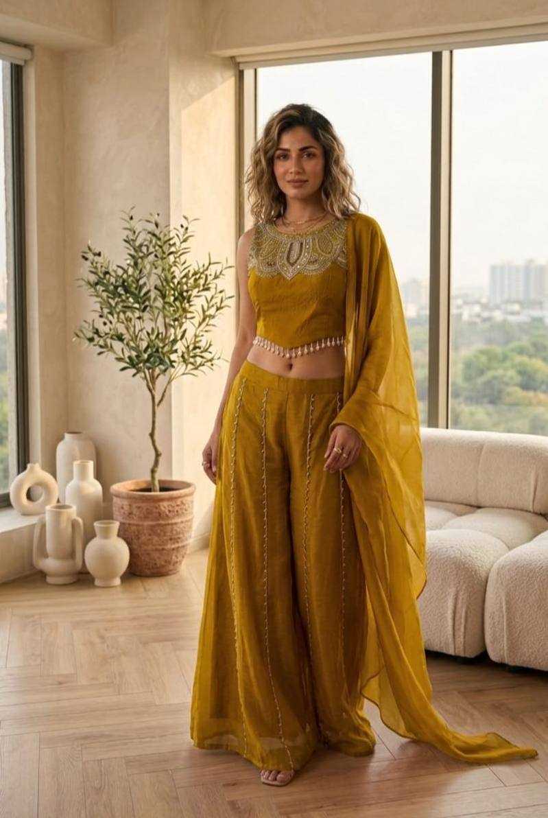 Satin Embroidery Suit