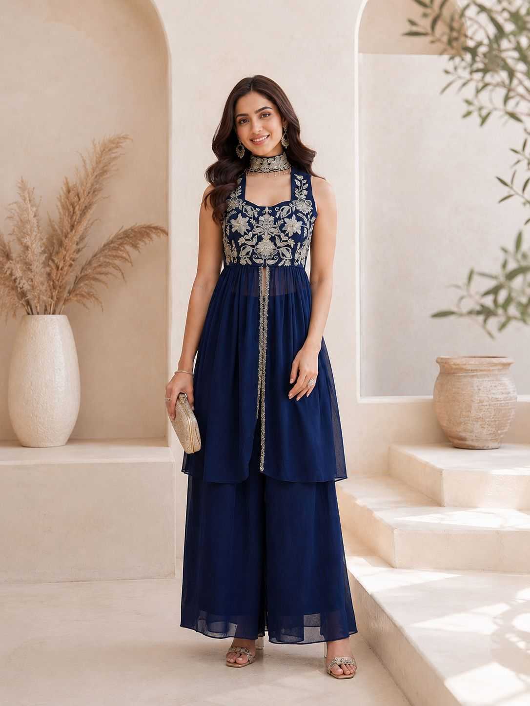 Rangoli Silk Indo Western Dress