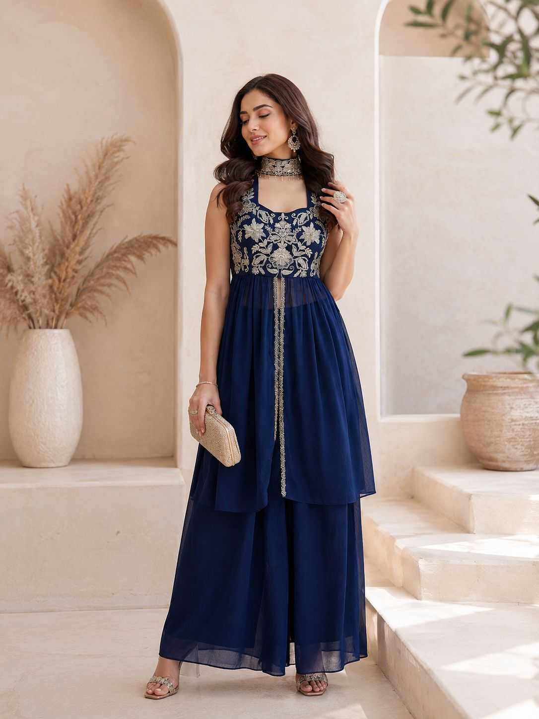 Rangoli Silk Indo Western Dress