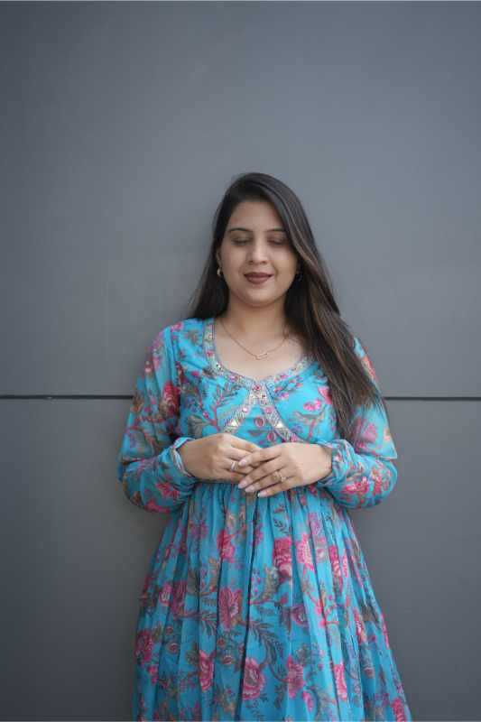 Tabby Silk Organza Embroidery Gown
