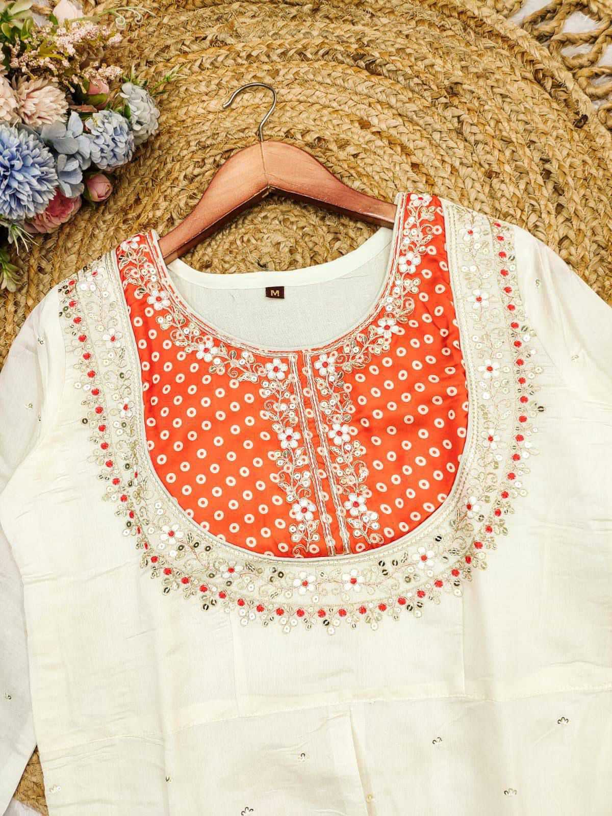 Hema Heavy Roman Silk Embroidery Suit