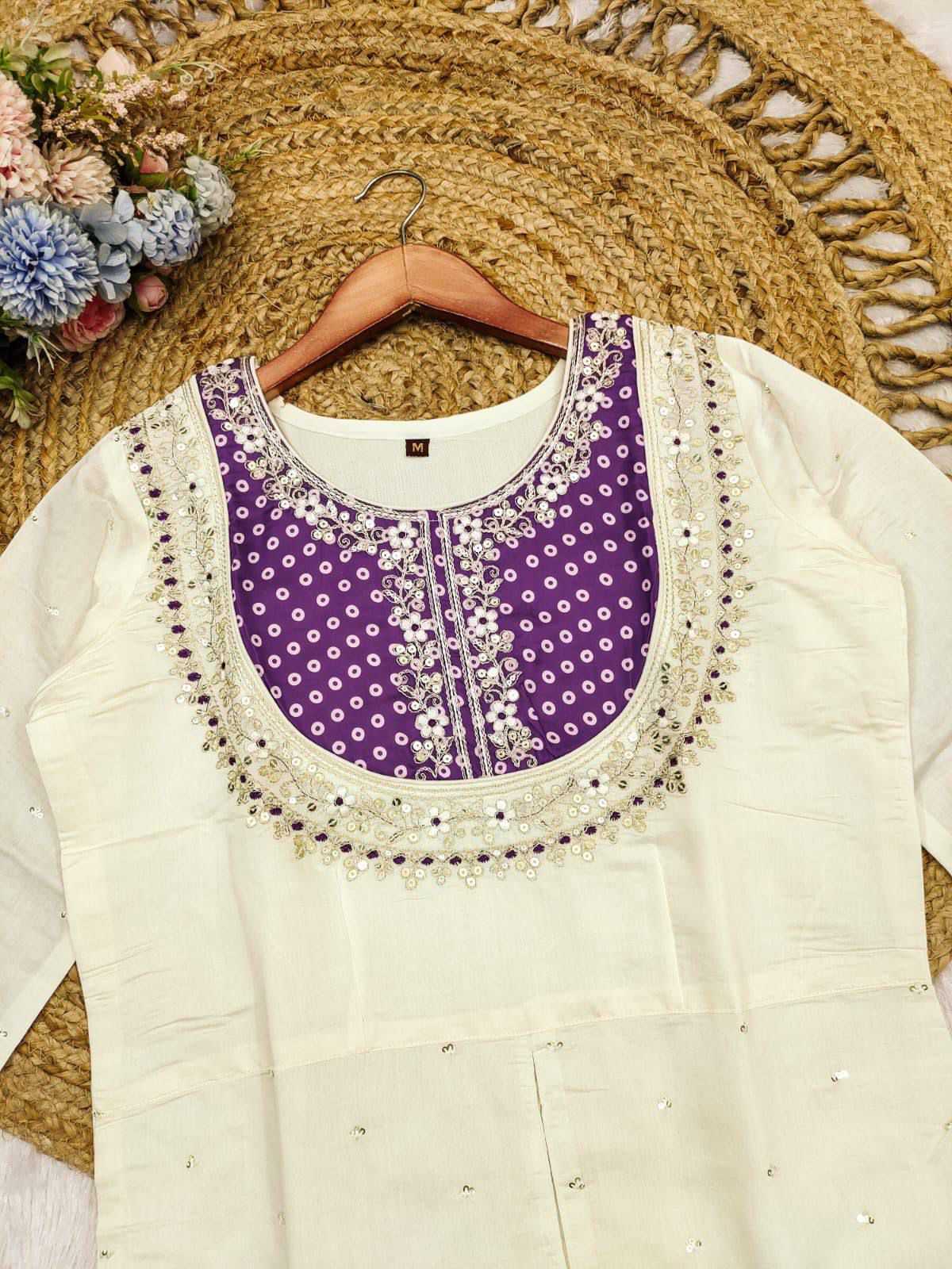 Hema Heavy Roman Silk Embroidery Suit