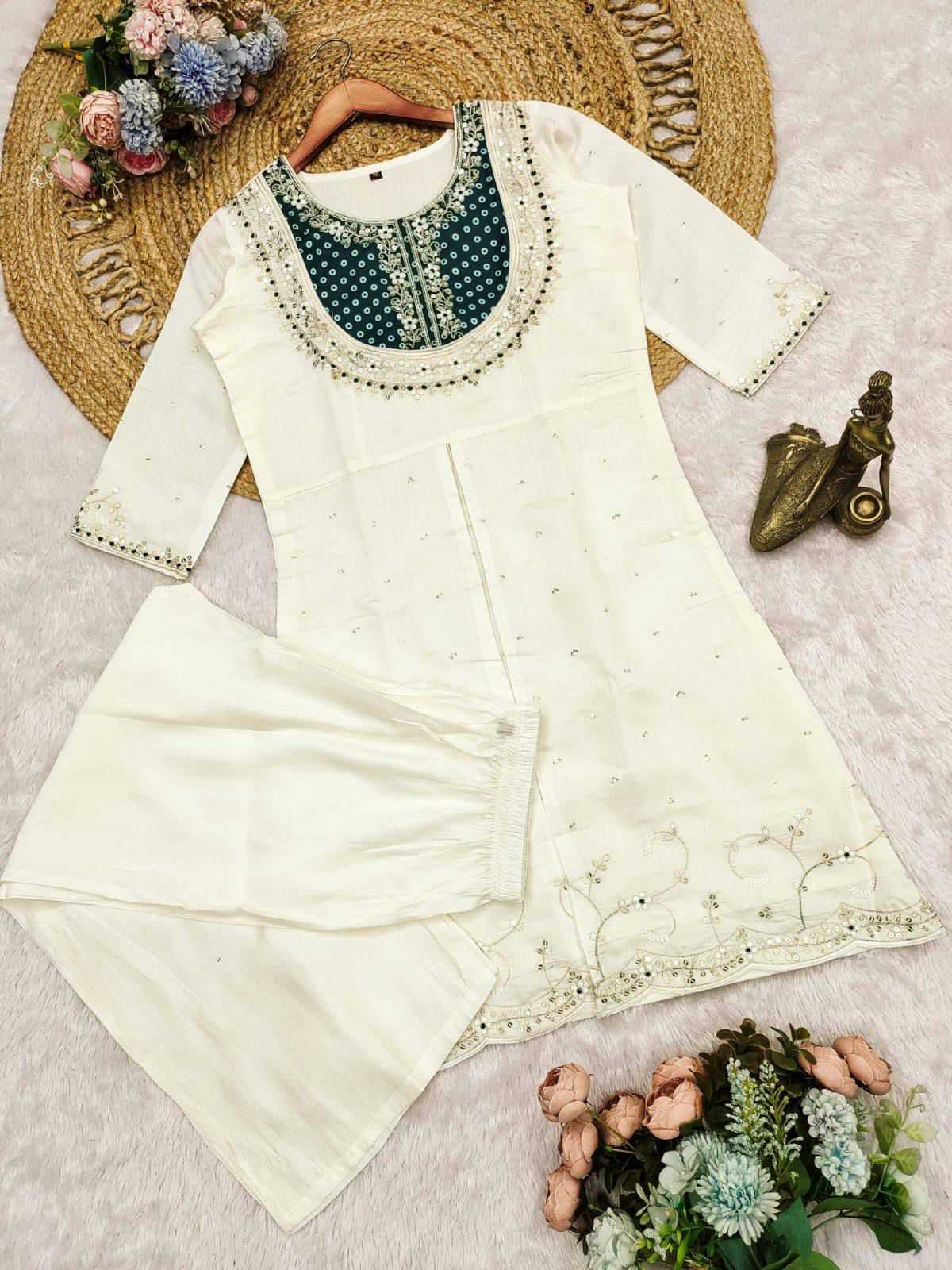 Hema Heavy Roman Silk Embroidery Suit