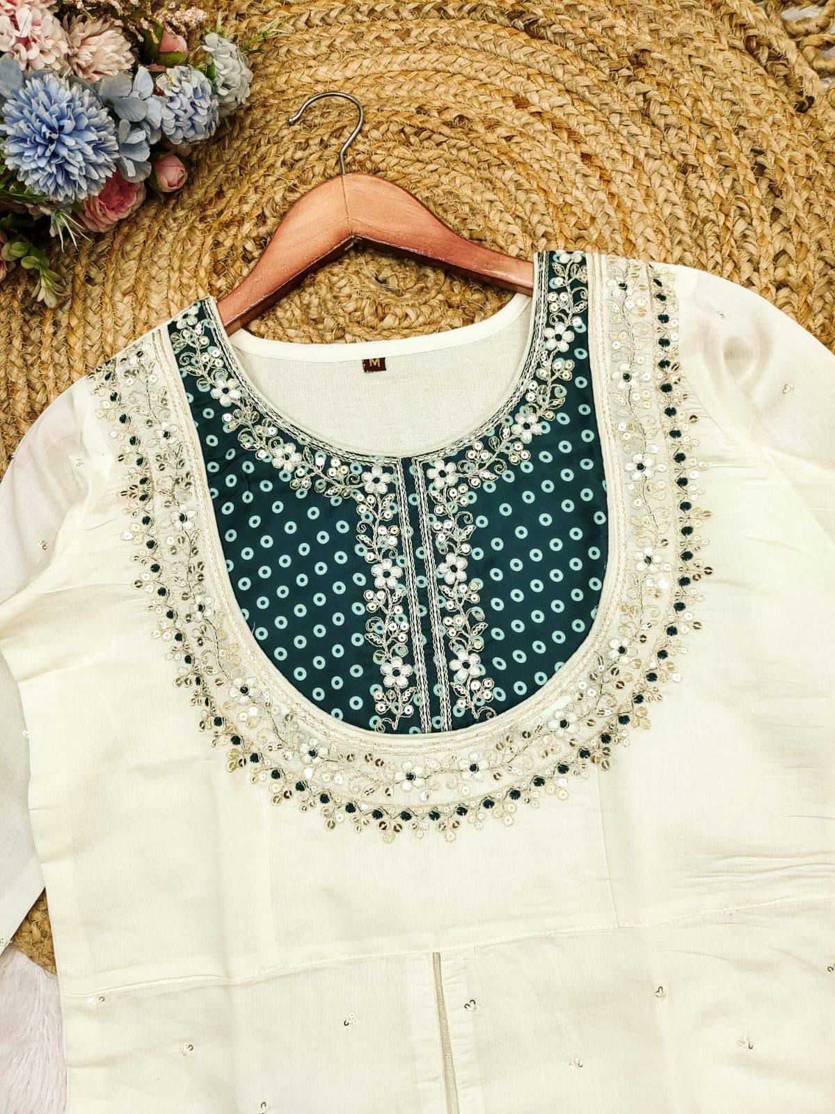 Hema Heavy Roman Silk Embroidery Suit