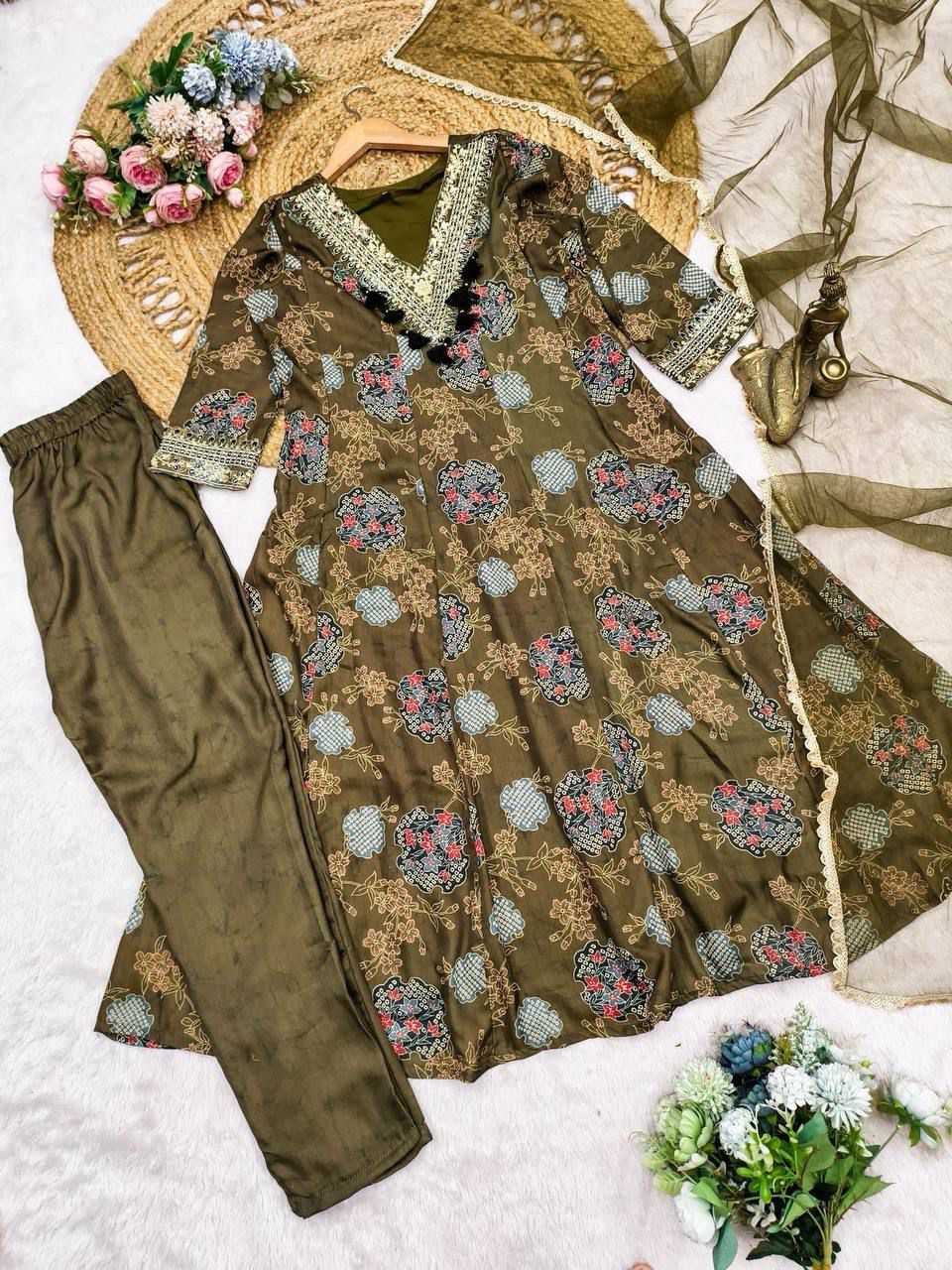 Satin Sharara Salwar Suit
