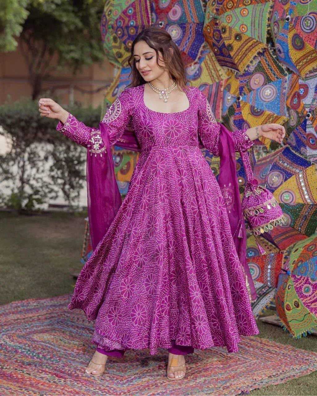Shatakshi Chinon Printed Gown