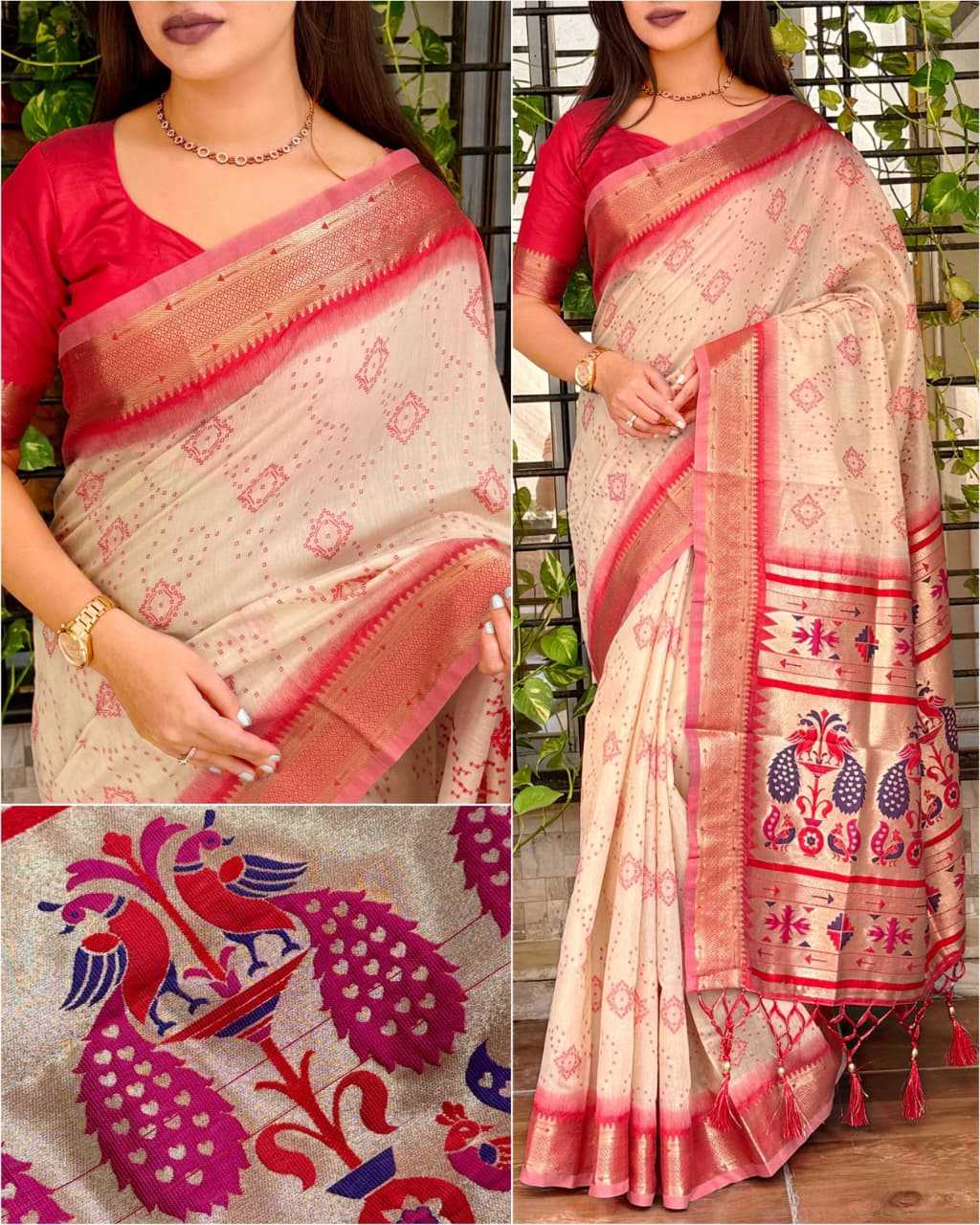 Aaru Cotton Designer Saree