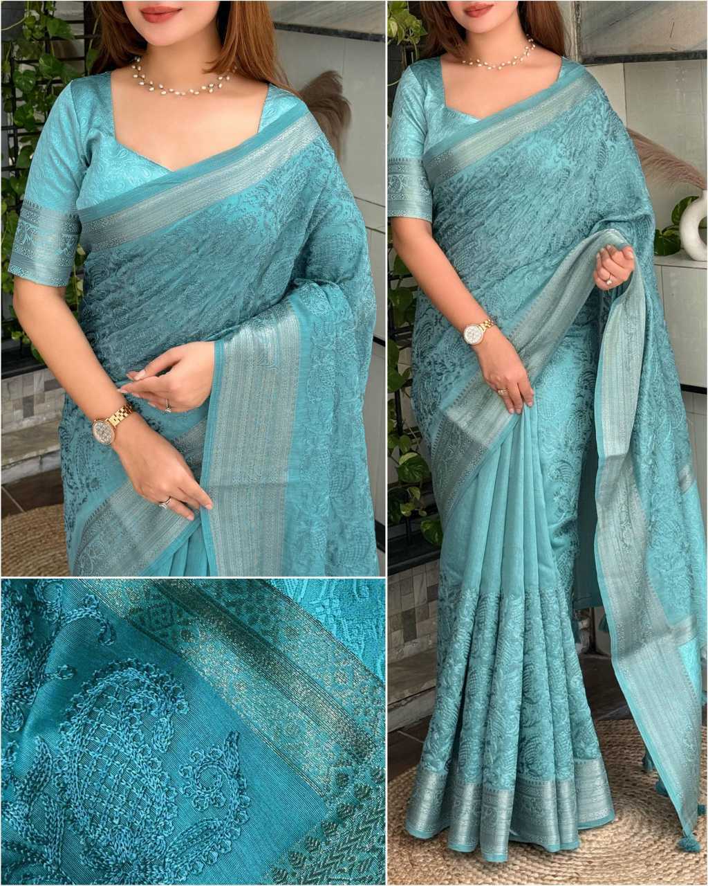 Cotton Linen Saree