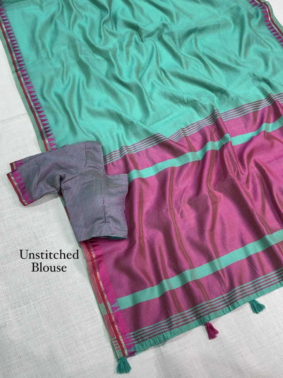 Cotton Designer Saree in Baby Pink