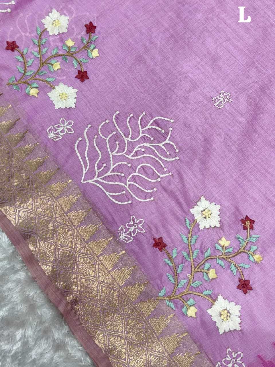Cotton Embroidered Saree