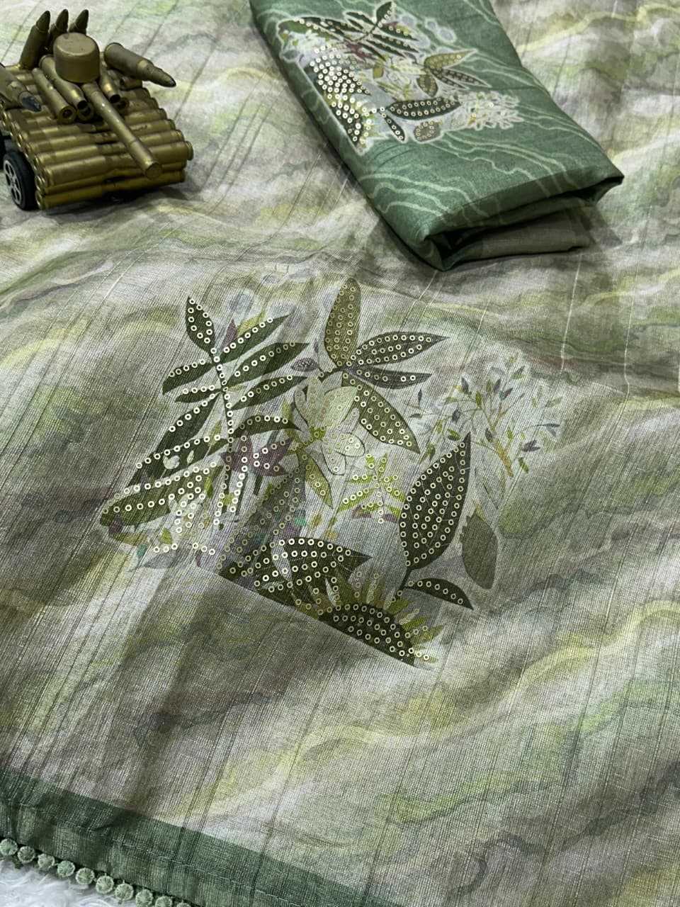 Linen Printed Saree