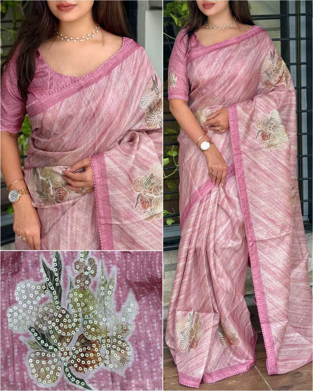 Linen Printed Saree