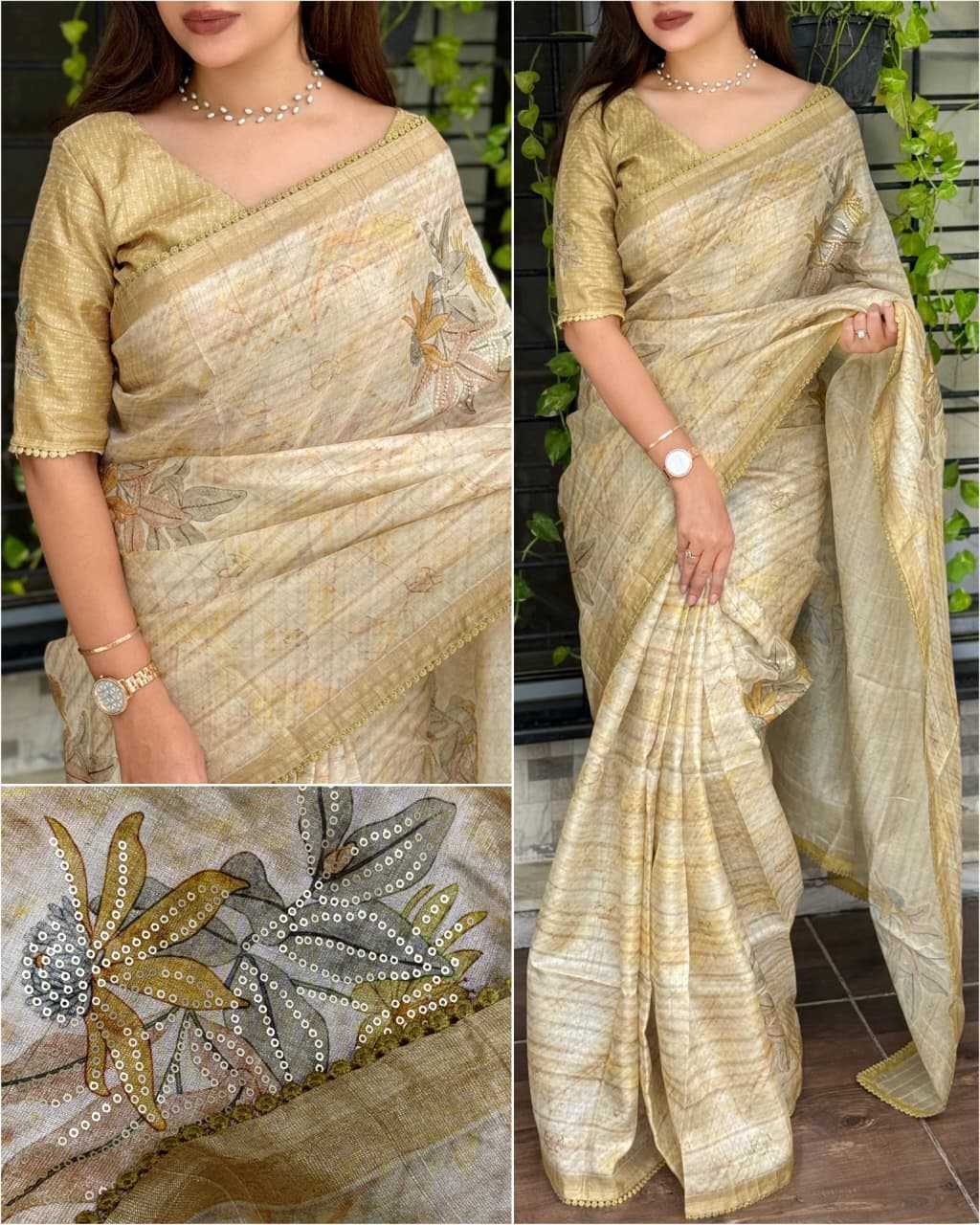 Linen Printed Saree