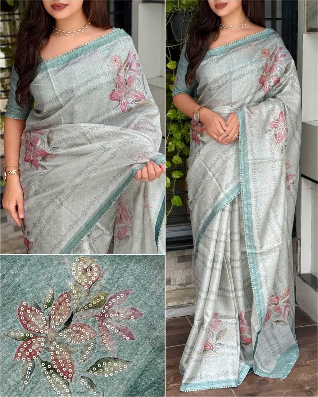 Linen Printed Saree