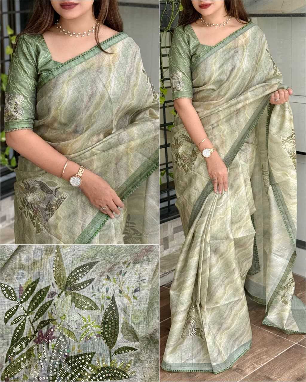 Linen Printed Saree