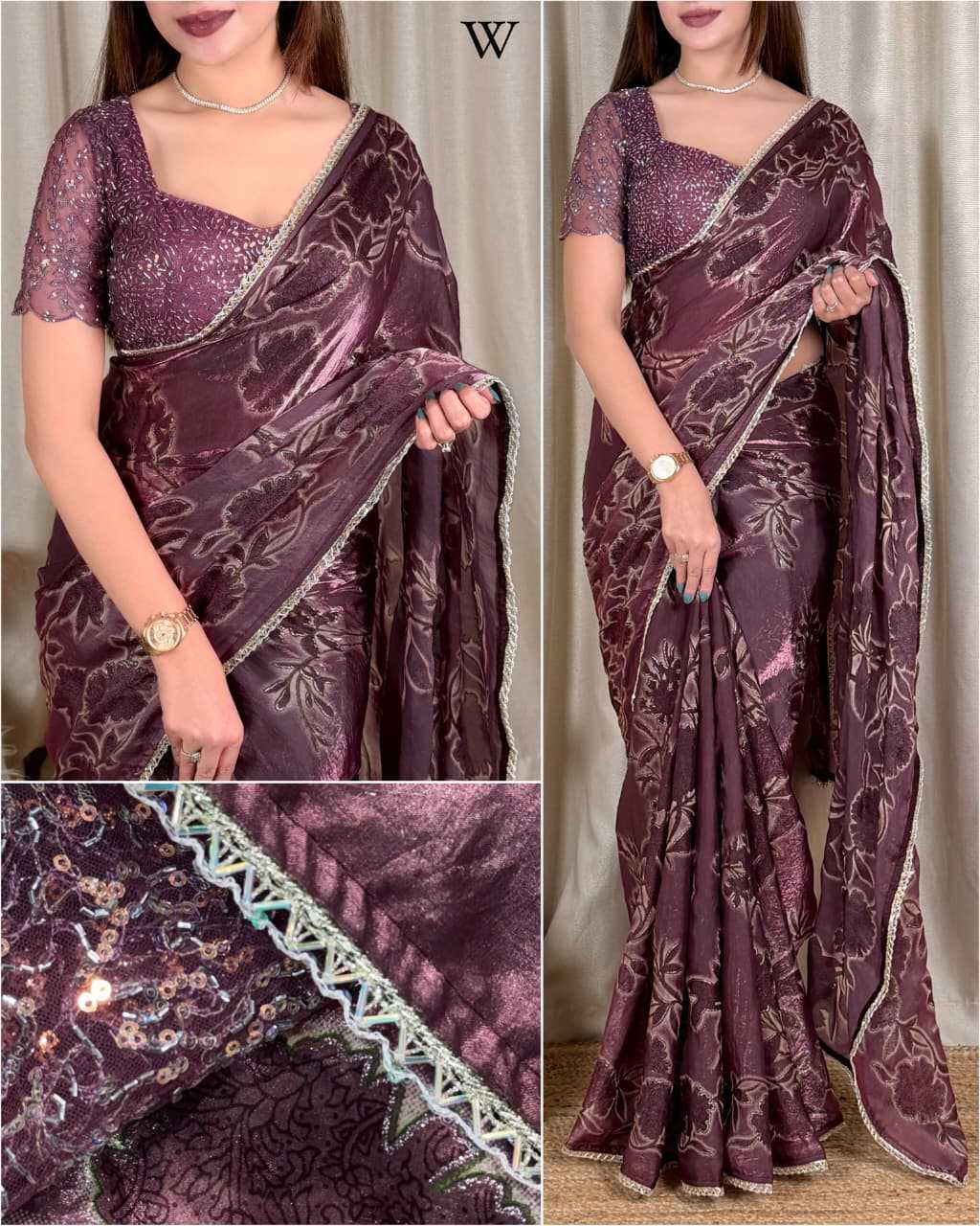 Iktara Satin Printed Saree