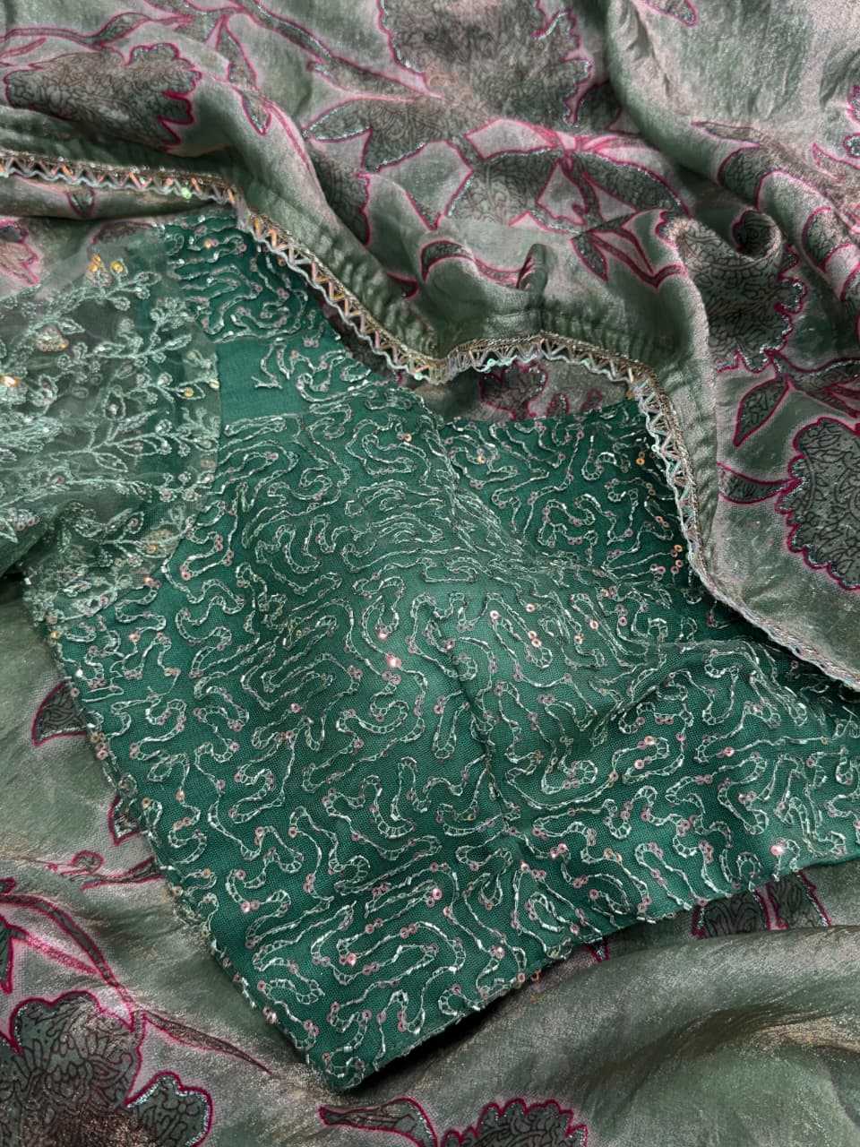 Iktara Satin Printed Saree