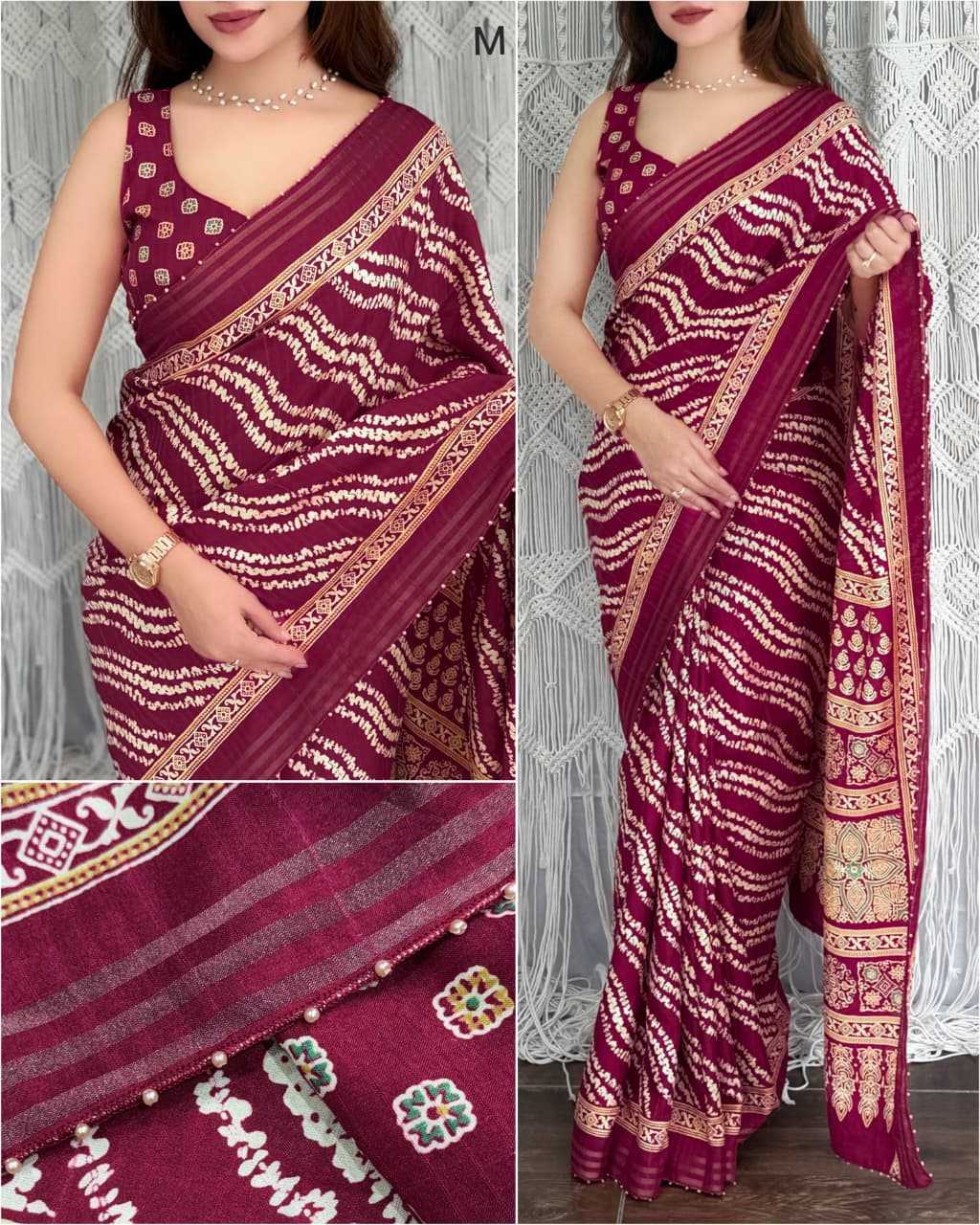 Indigo Cotton Designer Saree