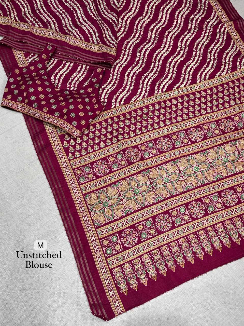 Indigo Cotton Designer Saree