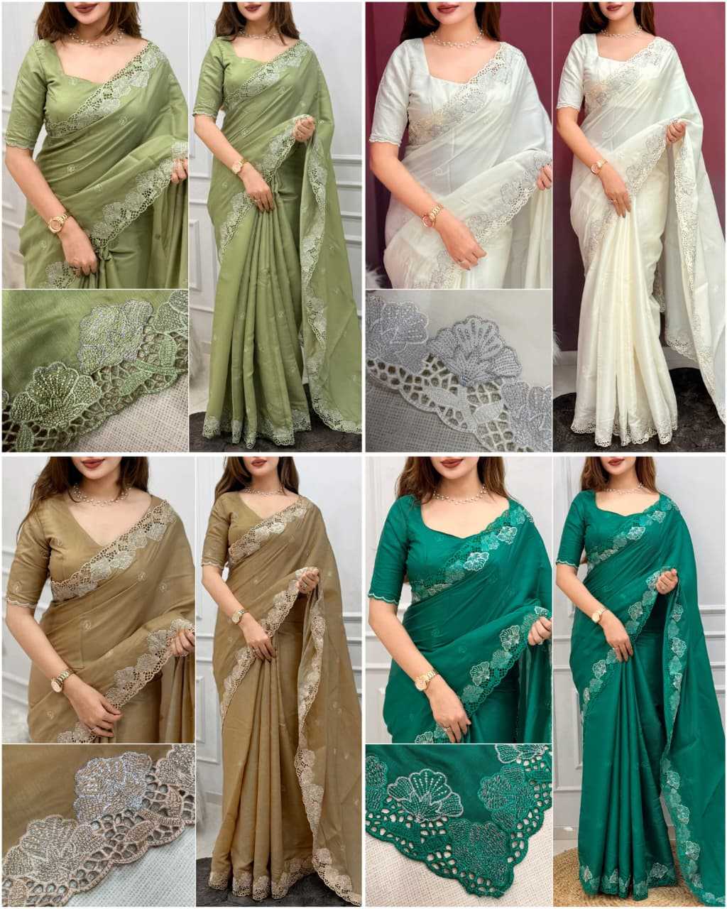 Janki Tussar Silk Embroidered Saree