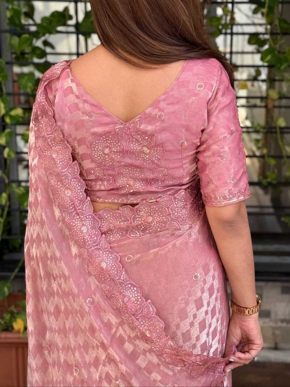 Kangana Satin Embroidered Saree