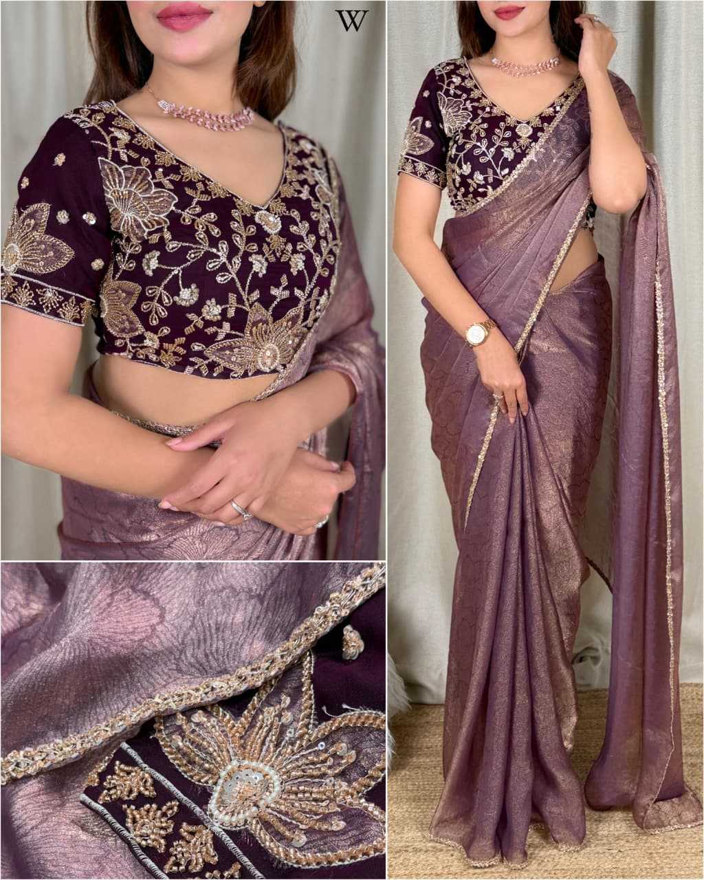 Kiara Satin Jacquard Saree